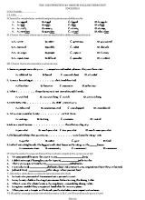The first written 45-minute english term test English 8